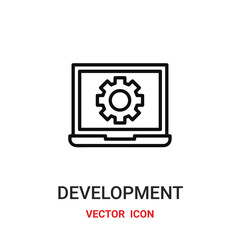 development icon vector symbol. development symbol icon vector for your design. Modern outline icon for your website and mobile app design.
