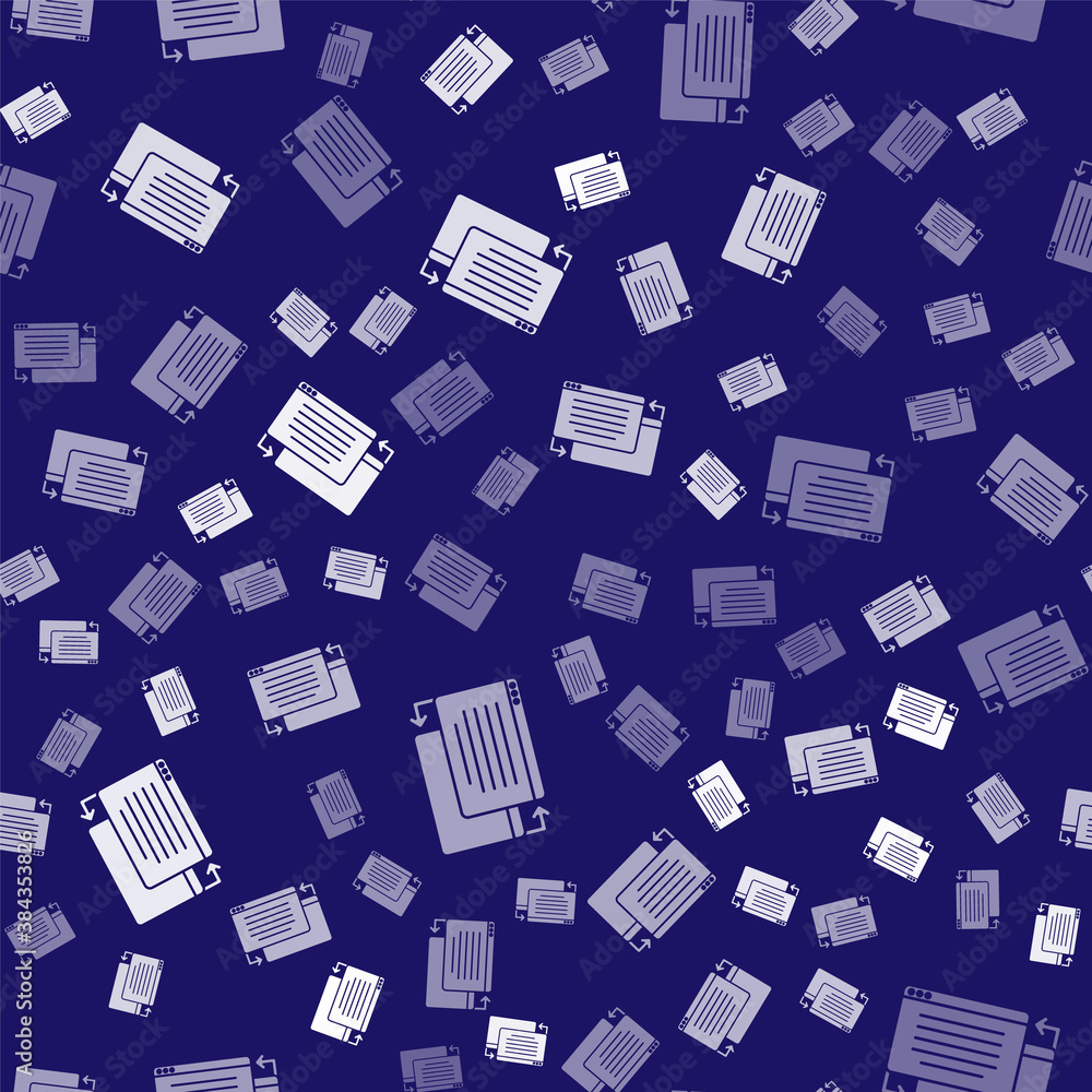 Poster white ui or ux design icon isolated seamless pattern on blue background. vector.