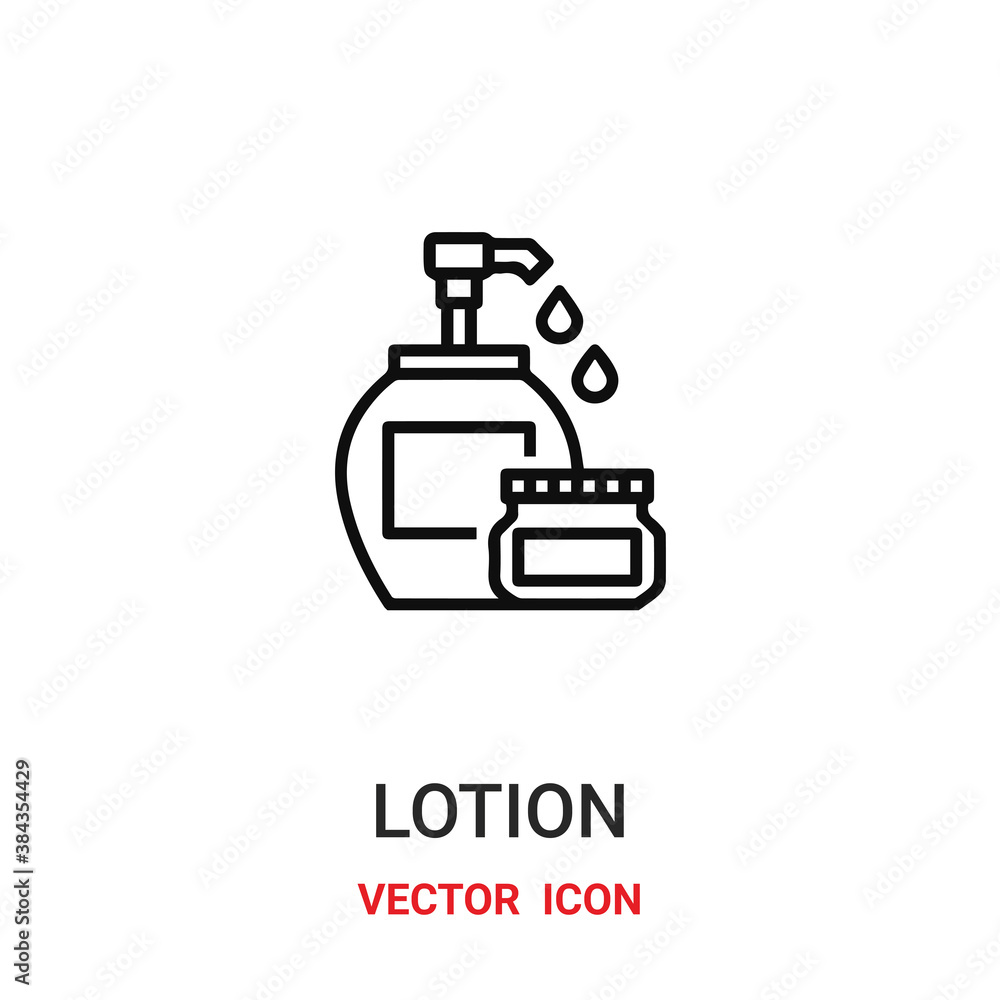 Aufkleber lotion icon vector symbol. lotion symbol icon vector for your design. modern outline icon for your w