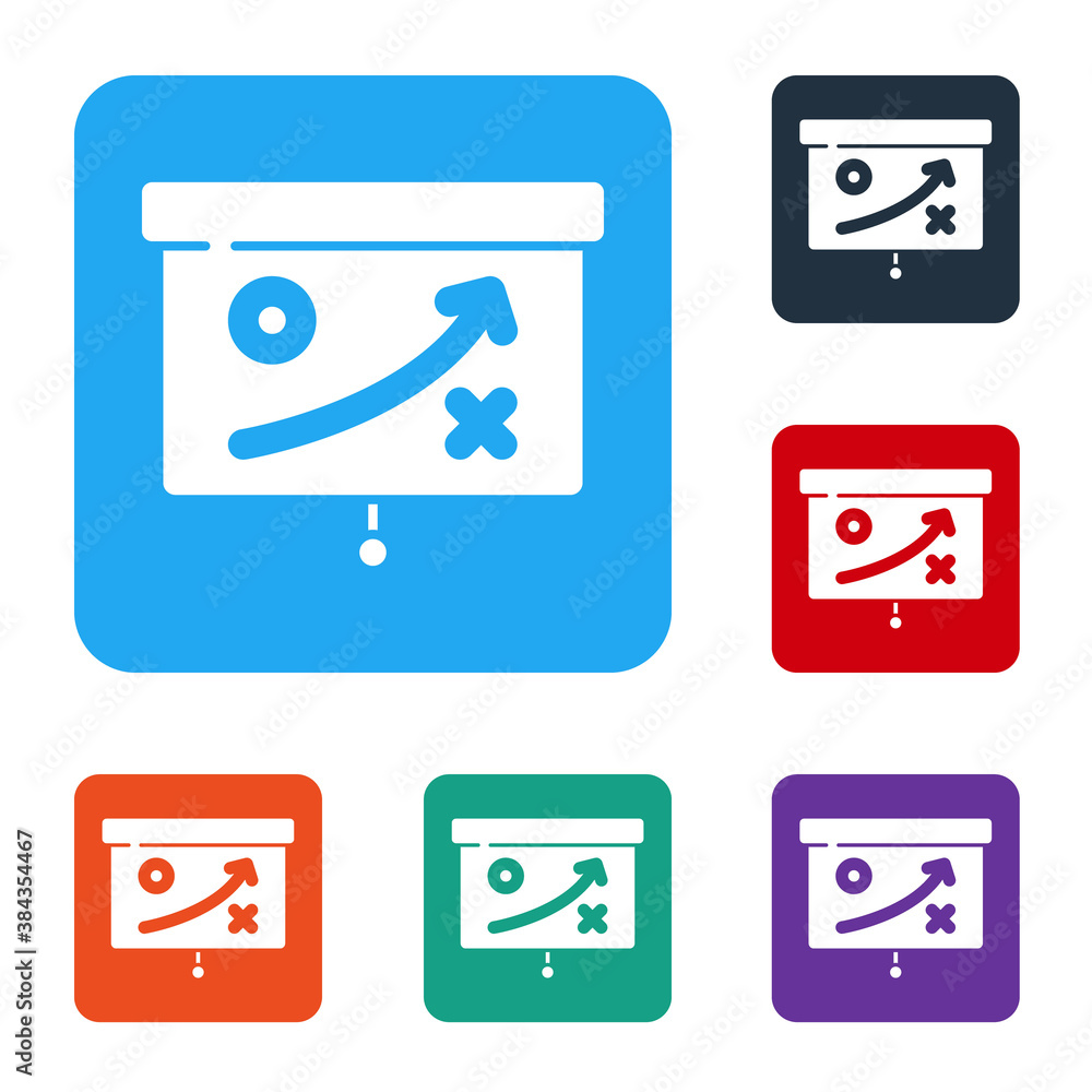 Poster white planning strategy concept icon isolated on white background. cup formation and tactic. set ico