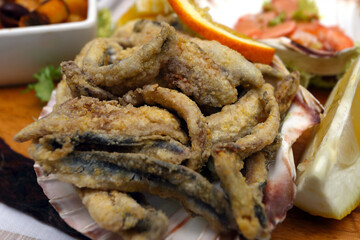 Italian cuisine - fish dishes: fried anchovies