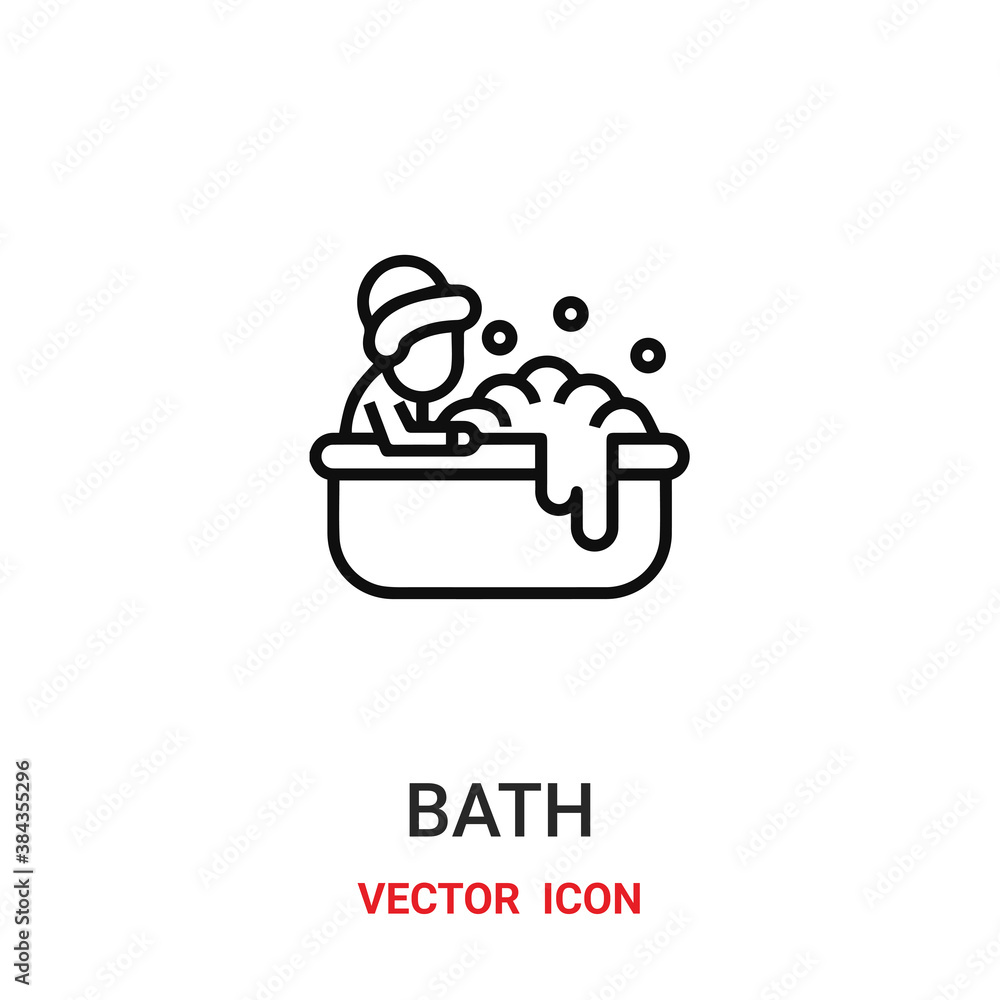 Poster bath icon vector symbol. bath symbol icon vector for your design. modern outline icon for your websi