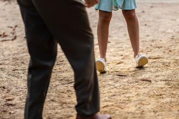 Fototapeta na wymiar Charleston Dancers's legs in a park