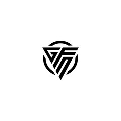 Initial letter GFN triangle monogram simple modern clean vector logo 