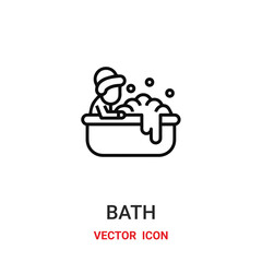 bath icon vector symbol. bath symbol icon vector for your design. Modern outline icon for your website and mobile app design.