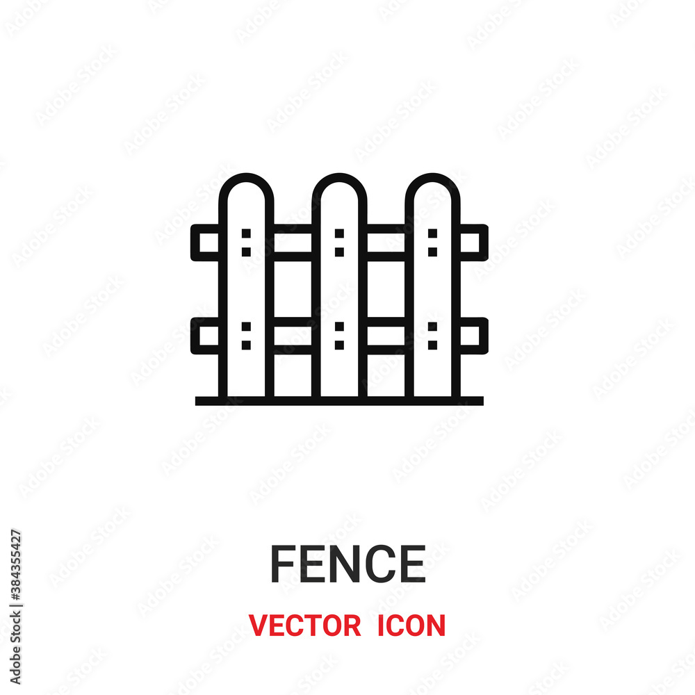 Poster fence icon vector symbol. fence symbol icon vector for your design. modern outline icon for your web