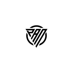 Initial letter PAN triangle monogram simple modern clean vector logo 