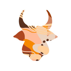 Head of a bull abstract silhouette. Symbol of 2021