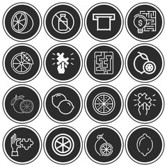 16 pack of hydroxide  lineal web icons set
