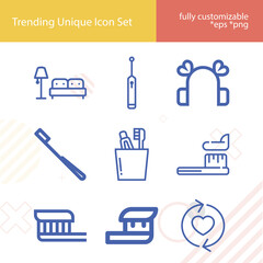 Simple set of insufficient related lineal icons.