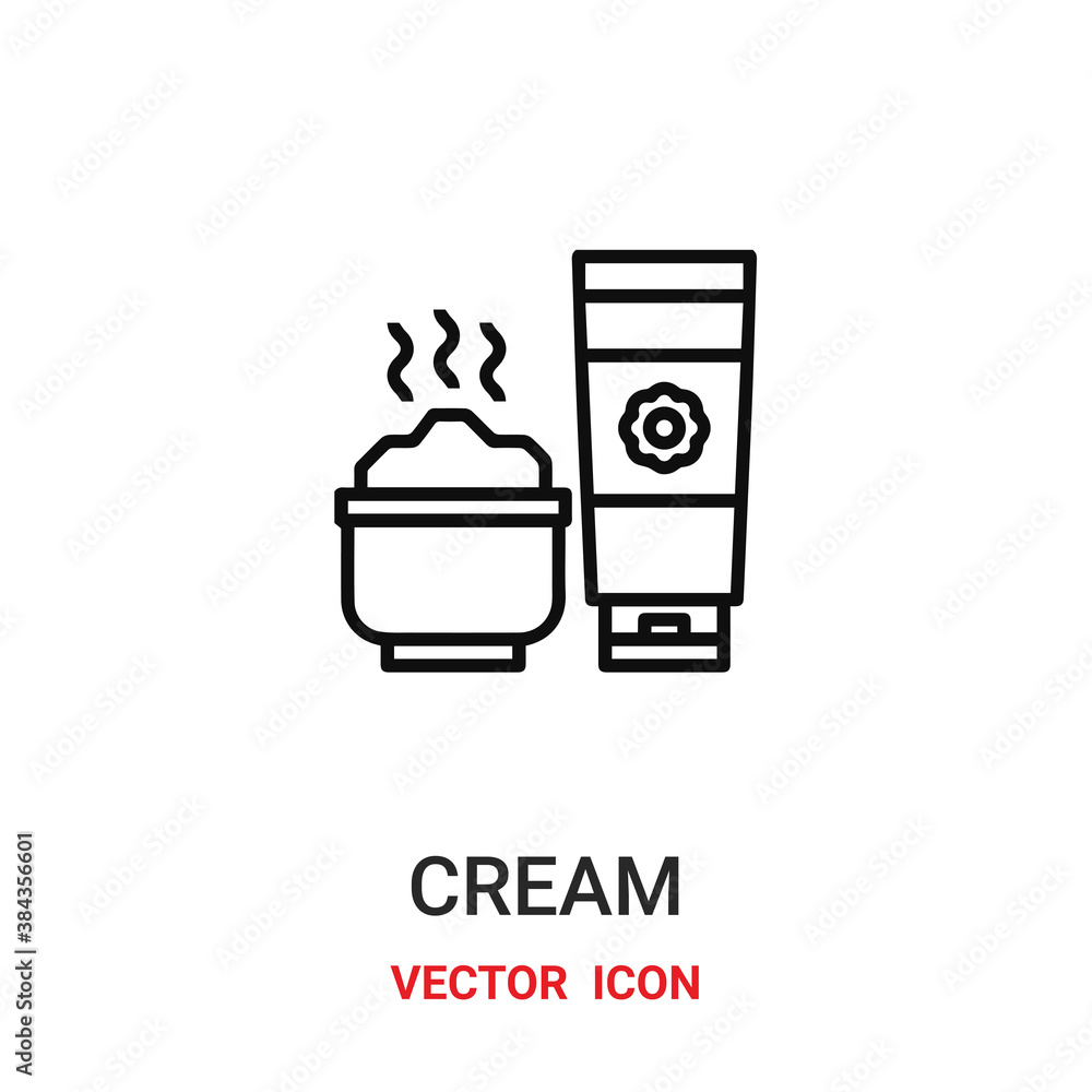 Poster cream icon vector symbol. cream symbol icon vector for your design. modern outline icon for your web