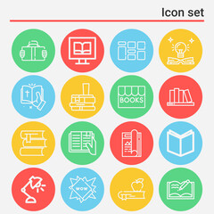 16 pack of translate  lineal web icons set