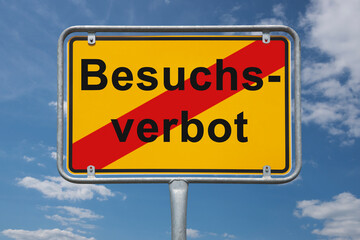 Fototapeta premium Ortstafel Ende des Besuchsverbot