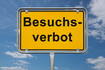 Obraz premium Ortstafel Beginn des Besuchsverbot