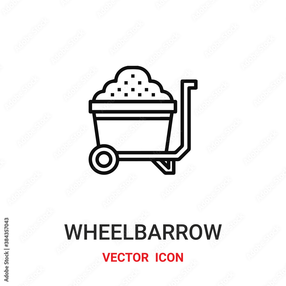 Aufkleber wheelbarrow icon vector symbol. wheelbarrow symbol icon vector for your design. modern outline icon 