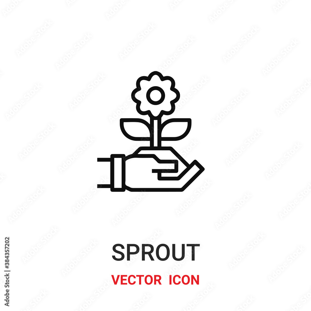 Poster sprout icon vector symbol. sprout symbol icon vector for your design. modern outline icon for your w