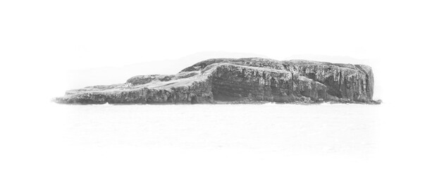 Lonely island isolated on white background