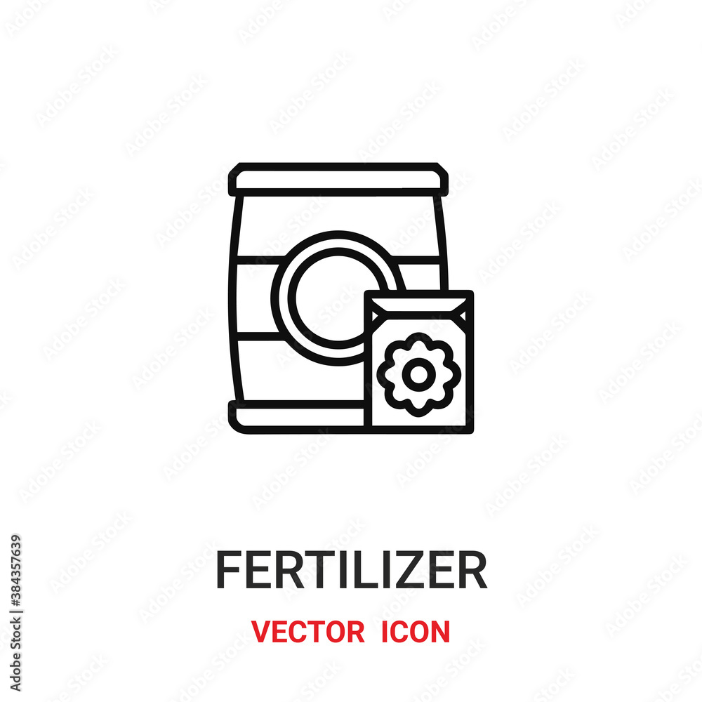 Poster fertilizer icon vector symbol. fertilizer symbol icon vector for your design. modern outline icon fo