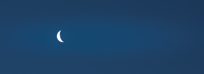 Moon on a dark blue sky
