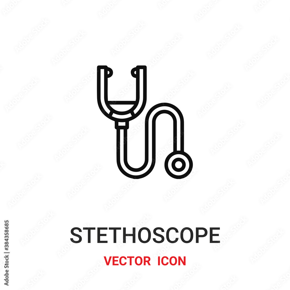 Poster stethoscope icon vector symbol. stethoscope symbol icon vector for your design. modern outline icon 