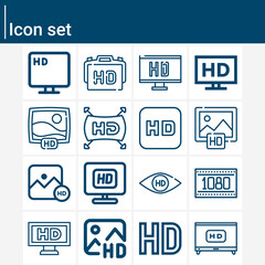 Simple set of hd related lineal icons.
