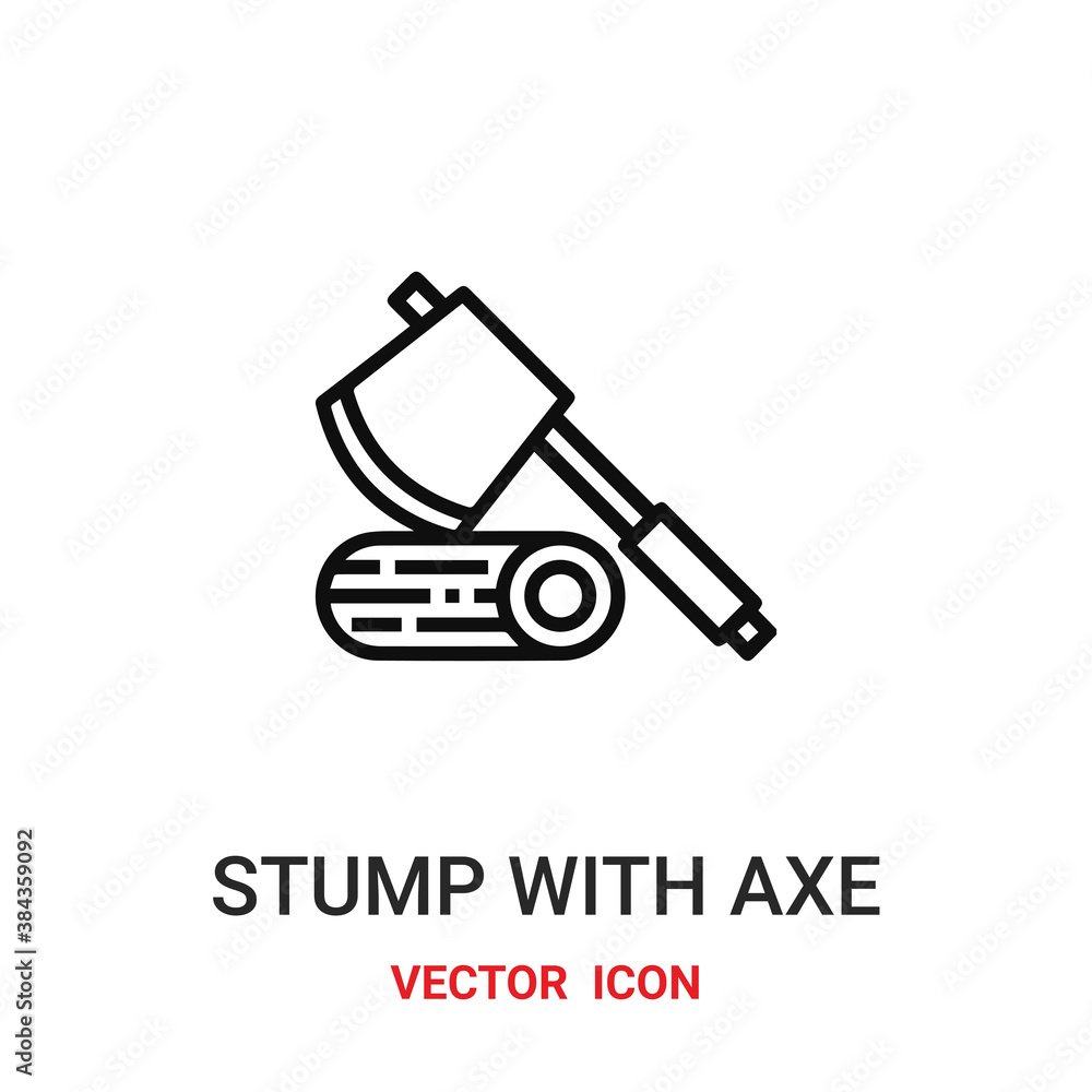 Aufkleber stump with axe vector icon. modern, simple flat vector illustration for website or mobile app.axe sy