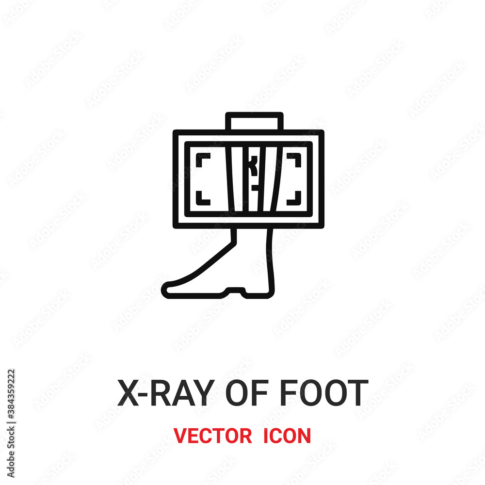 Poster x-ray icon vector symbol. foot symbol icon vector for your design. modern outline icon for your webs