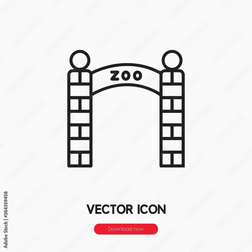Poster zoo icon vector. linear style sign for mobile concept and web design. zoo symbol illustration. pixel