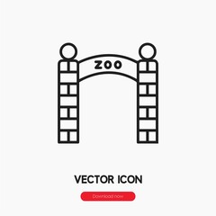 Fototapeta na wymiar zoo icon vector. Linear style sign for mobile concept and web design. zoo symbol illustration. Pixel vector graphics - Vector.