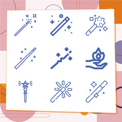 Fototapeta premium Simple set of 9 icons related to black art