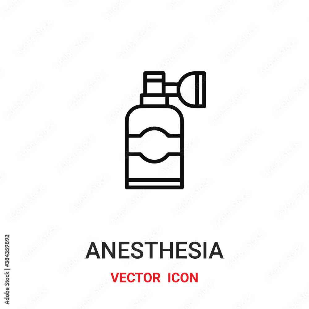 Poster anesthesia icon vector symbol. anesthesia symbol icon vector for your design. modern outline icon fo