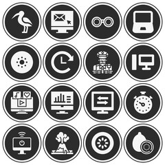 16 pack of observe  filled web icons set