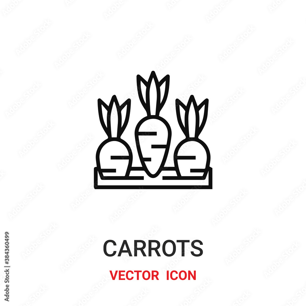 Aufkleber carrots icon vector symbol. carrots symbol icon vector for your design. modern outline icon for your