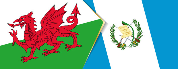 Wales and Guatemala flags, two vector flags.