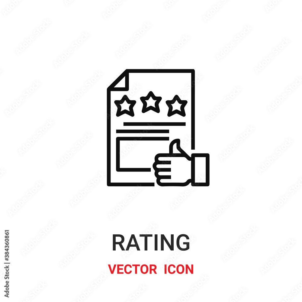 Poster rating icon vector symbol. rating symbol icon vector for your design. modern outline icon for your w