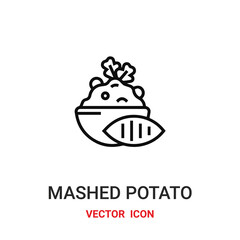 Mashed potato vector icon. Modern, simple flat vector illustration for website or mobile app.Salad or  bowl symbol, logo illustration. Pixel perfect vector graphics