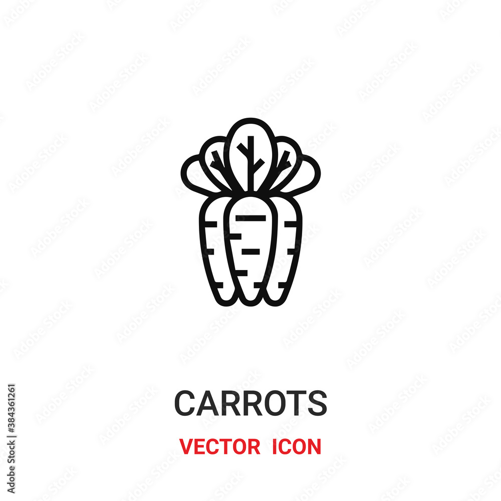 Aufkleber carrots icon vector symbol. carrots symbol icon vector for your design. modern outline icon for your