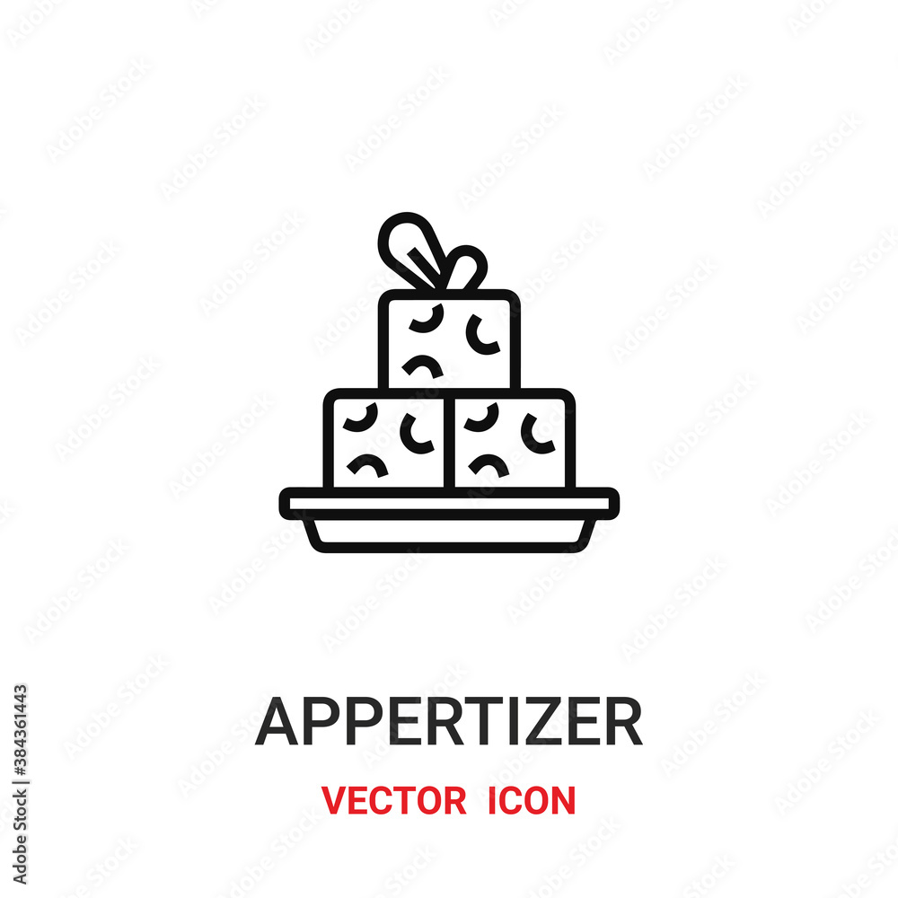 Poster appertizer icon vector symbol. appertizer symbol icon vector for your design. modern outline icon fo