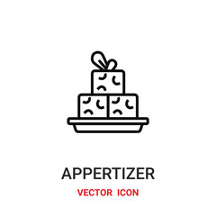 appertizer icon vector symbol. appertizer symbol icon vector for your design. Modern outline icon for your website and mobile app design.