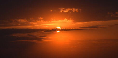 Fototapeta na wymiar Summer sky background on sunset