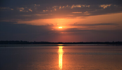 Summer sky background on sunset
