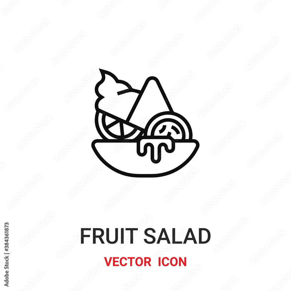 Poster fruit salad icon vector symbol. fruit salad symbol icon vector for your design. modern outline icon 