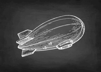 Chalk sketch of dirigible. © alhontess