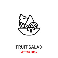 fruit salad icon vector symbol. fruit salad symbol icon vector for your design. Modern outline icon for your website and mobile app design.