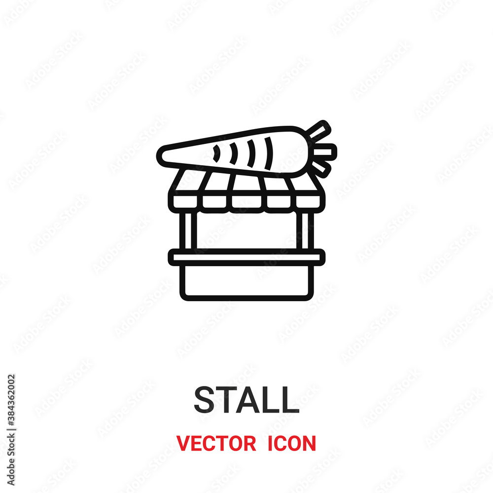 Poster stall icon vector symbol. stall symbol icon vector for your design. modern outline icon for your web