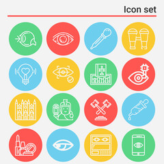 16 pack of judgement  lineal web icons set
