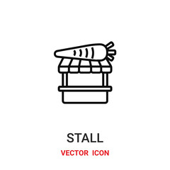 stall icon vector symbol. stall symbol icon vector for your design. Modern outline icon for your website and mobile app design.