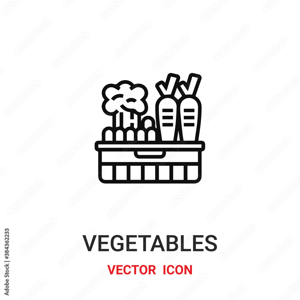 Poster vegetables icon vector symbol. vegetables symbol icon vector for your design. modern outline icon fo