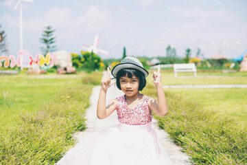 Fototapeta premium Smiling beautiful girl portrait stock photo