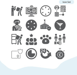 Fototapeta premium Simple set of 60 minutes related filled icons.